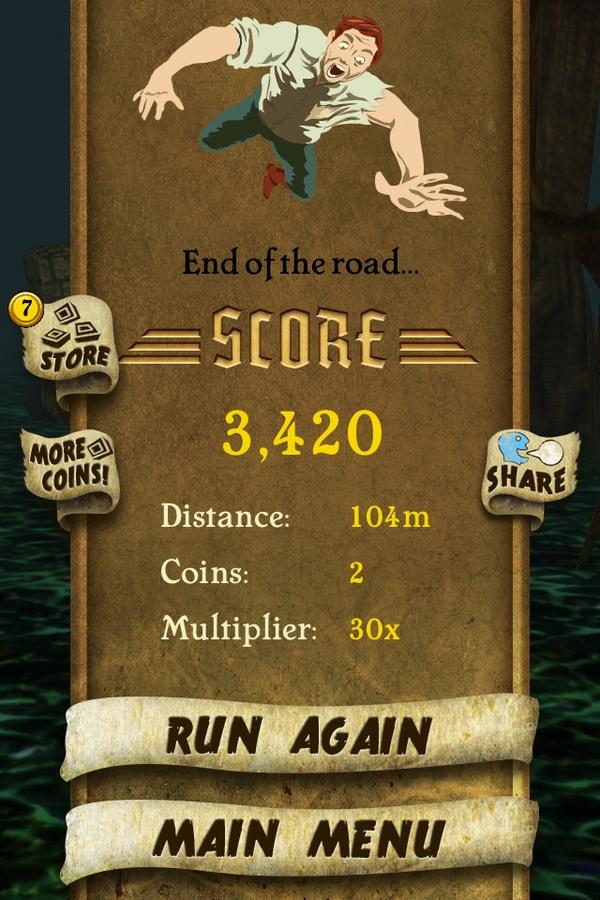 I got 3,420 points while escaping from demon monkeys. Beat that! bit.ly/TempleRunGame #TempleRunjuhhgfjbb