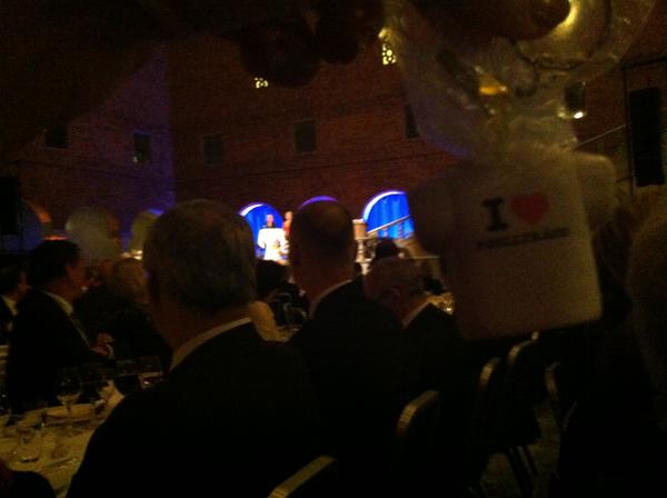 SCCCreative's tweet image. Pic is here. Give-away key chain says "I ❤ Fjollträsk". Mix traditional setting (Stockholm City Hall) and modern touch