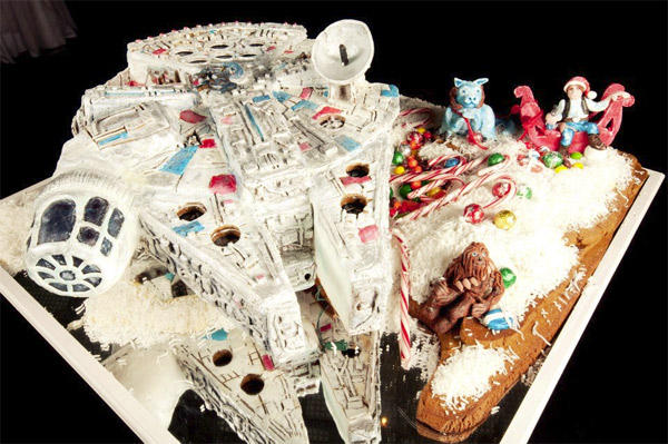 This gingerbread house is the fastest hunk of junk in the galaxy. #StarWars