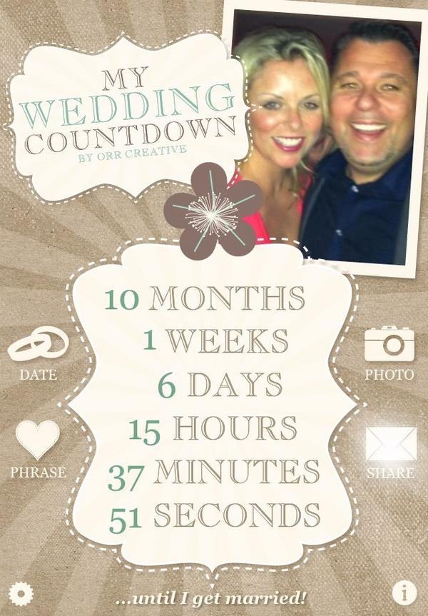 10 months, 1 week and 6 days ...until I get married!
#weddingcountdown goo.gl/rJwmN