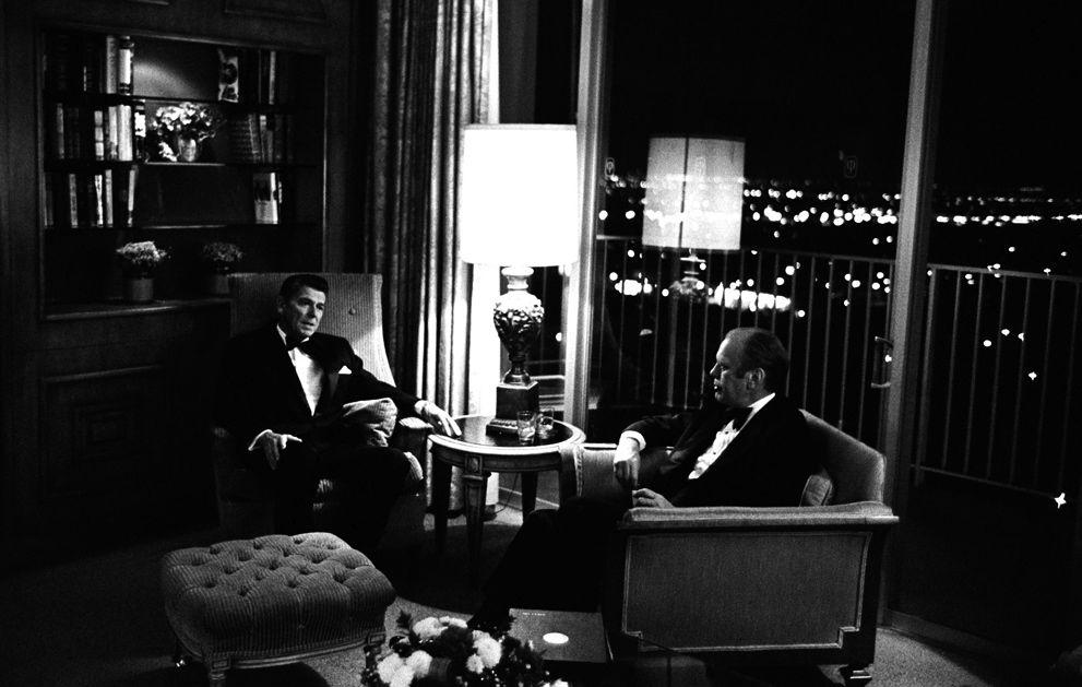 President Gerald Ford, former-Gov. Ronald Reagan, October 31, 1974, Century Plaza