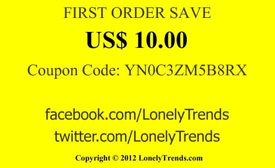 LonelyTrends's tweet photo. <REMINDER> Get $10 discount coupon off your first order from our store.
http://t.co/JGBDYSCV http://t.co/BBDSblvs
