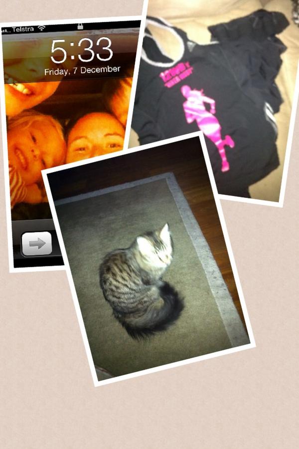 Tracydhek's tweet photo. @AmeliaBurton #CrackofArse #12wbtiw Struggling this morning but cat told me to  http://t.co/g1DvkzTd via @PicCollage http://t.co/6y2P4fBe