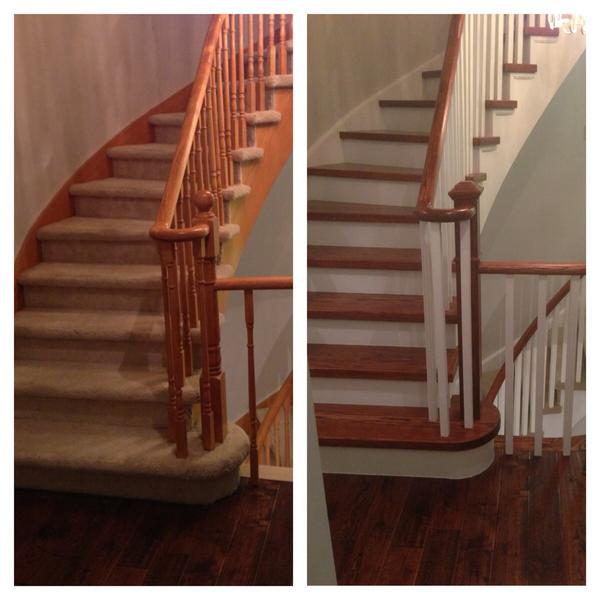 Floorama's tweet photo. Before and After. Piano staircase. http://t.co/wRUjJYKp