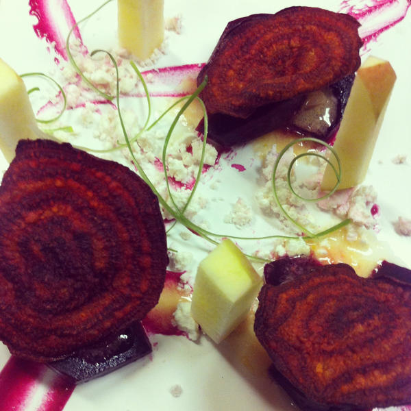 Meeting Place is featuring:
Beet salad with goat cheese and apples.
Yum!