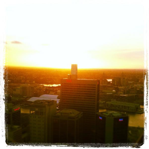 SydneyExecutive's tweet photo. Sunset looking North West from Australia Square. http://t.co/BigzlEbE