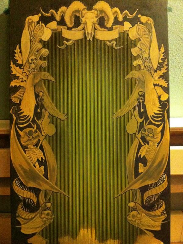 Progress shot of a tshirt design for luxé riot.