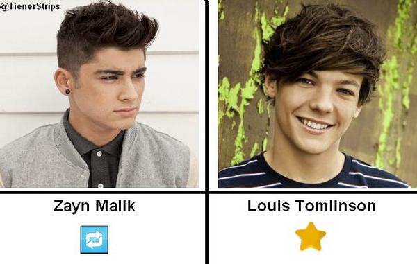 TienerStrips's tweet photo. Zayn Malik vs Louis Tomlinson - http://t.co/X8YieC5u