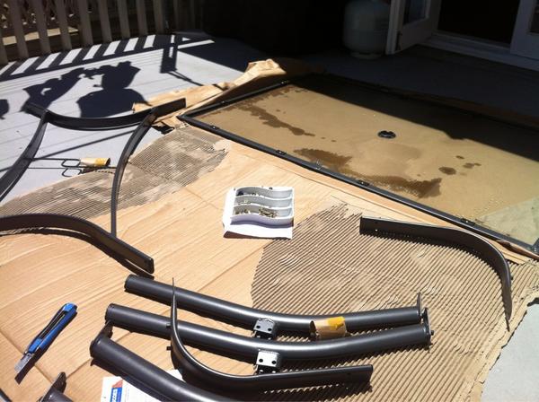 Marieclarke1's tweet image. Afternoon task..assemble table for terrace...all we need to do is follow the instructions..how hard can this be!?!