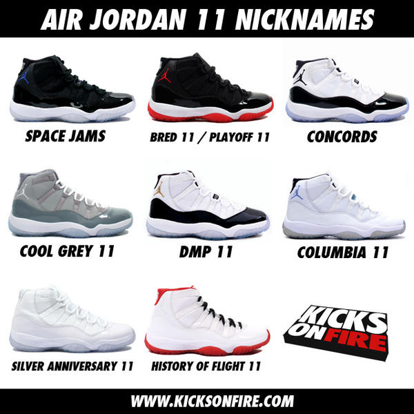 names of jordan 11s