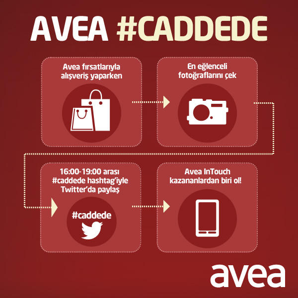 TurkTelekom's tweet photo. Avea ile Cadde’de kazanırken fotoğrafını çekip, #caddede hashtag’iyle Twitter’dan paylaşan 4 kişiye Avea inTouch hediye http://t.co/fZk5eetH