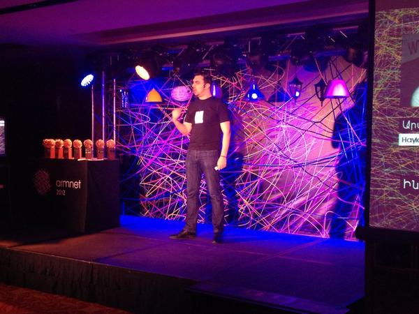 armnetawards's tweet photo. Just now: Artashes Mkrtchyan is talking about "How to Create Brands in Online?"
#ArmNet2012 http://t.co/9XR4cqvt