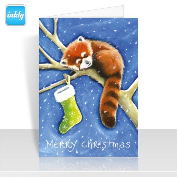 CardCubDesign's tweet image. The Inkly #Christmas countdown continues with a beautifully painted design by Lisa Fox @LFoxIllustrator