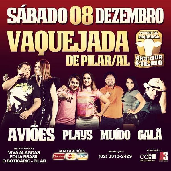 EquipeCDR's tweet photo. Hoje tem @MarciaFellipe, @Felipe_Lemos_ e @Muidao_ na #VaquejadaDePilar/AL, junto com @AvioesdoForro_ &amp; @ForrodosPlays. http://t.co/PfZDZUul