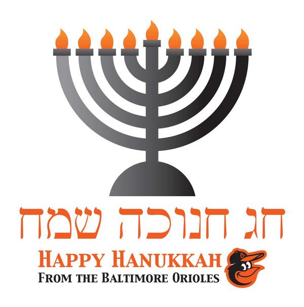 Orioles's tweet image. Happy Hanukkah from the Baltimore Orioles!