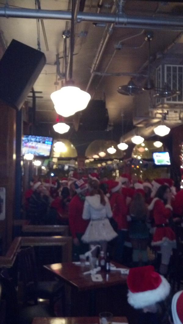 TadEsq2's tweet photo. SantaCon Hartford-3rd Annual takes over the Black Bear Saloon! http://t.co/DM2dUwvV