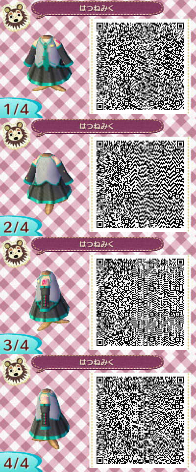 まり あん どうぶつの森のミクの服qrコード どうぶつの森 どう森 Http T Co 3gltbzyn Twitter