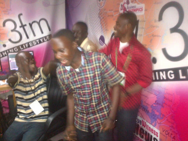 Citi973's tweet image. The men of Citi FM storm the studio to sing along to the great tunes Wyclef Jean #ghvotes
