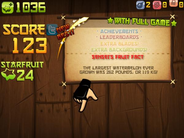 I sliced 123 fruit in Fruit Ninja HD's Classic Mode, including 9 watermelons! bit.ly/MGjtkN