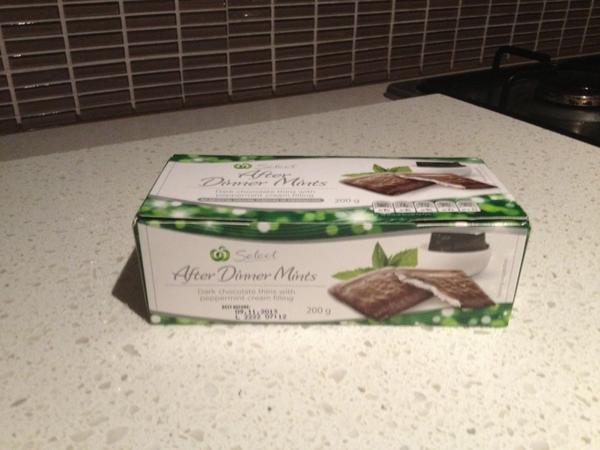 Chriso183's tweet photo. Select after dinner mints made in Germany that's why they are  so delicious. http://t.co/SJFxxupb
