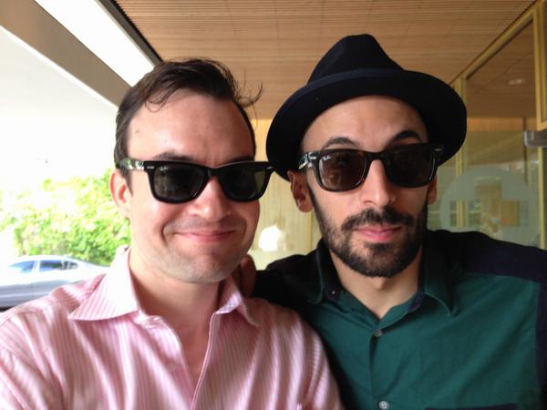 RayMcAuliffe's tweet photo. Ray with photo artist JR at the Standard Hotel Miami http://t.co/xXAy23xK