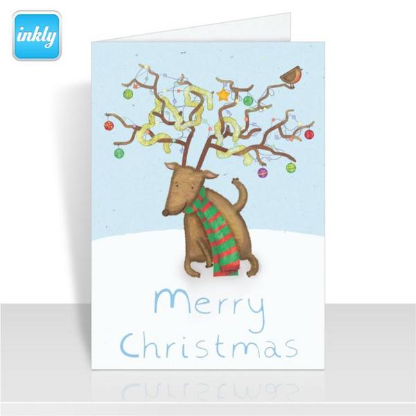 CardCub's tweet image. Gorgeous reindeer illustration by Sally Townsend @Sallysart - handwritten #Christmas cards from inkly.me/getapp