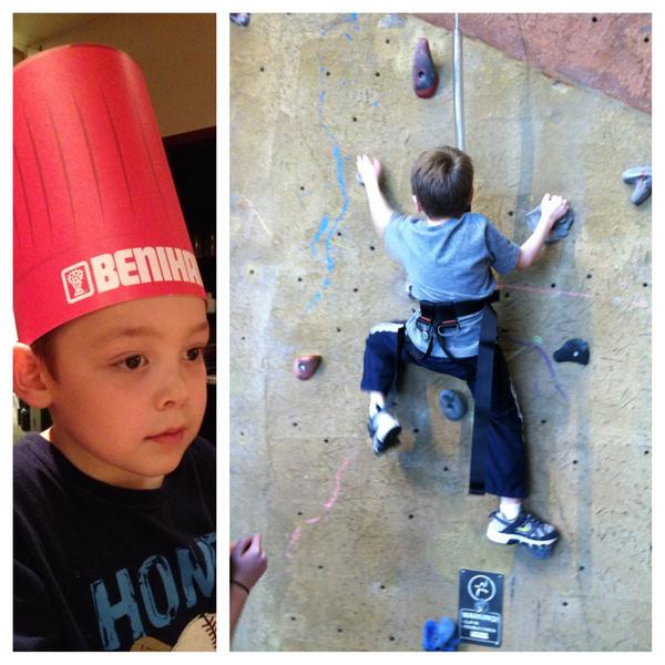 My big man Matthew turned 6!  Teppanyaki, climbing walls, cake in between.  Love this guy!