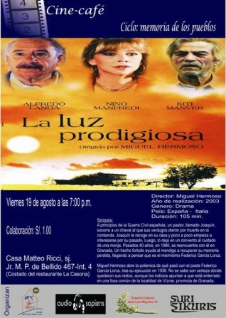 CLAyacucho's tweet photo. Como parte del ciclo Memoria de los Pueblos se proyectará la película LA LUZ PRODIGIOSA del Director Miguel Hermoso http://t.co/5OTVS9W