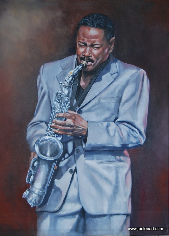 JoeLeeSunshine's tweet photo. Legendary Jazz Musician Kim Waters. Auctioning the original painting bids start at $10k http://t.co/6tEJ1pD
