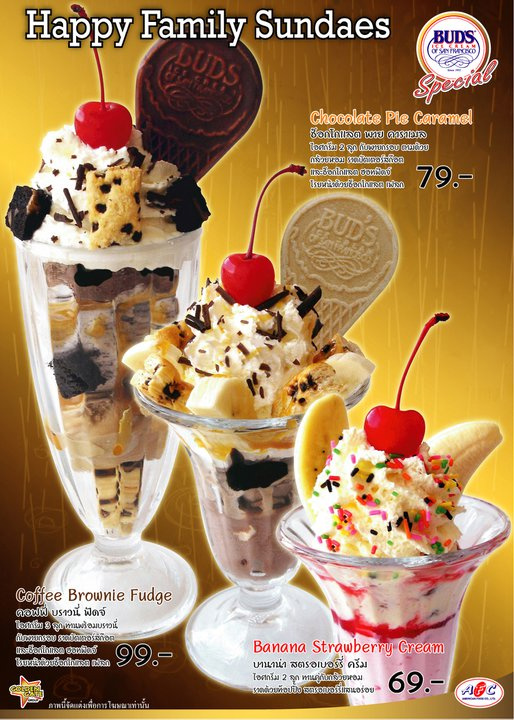 budsicecream's tweet photo. Promotion เดือนสิงหาคม 54 พบกับ " Happy Family Sundaes " http://t.co/b1R1wBG