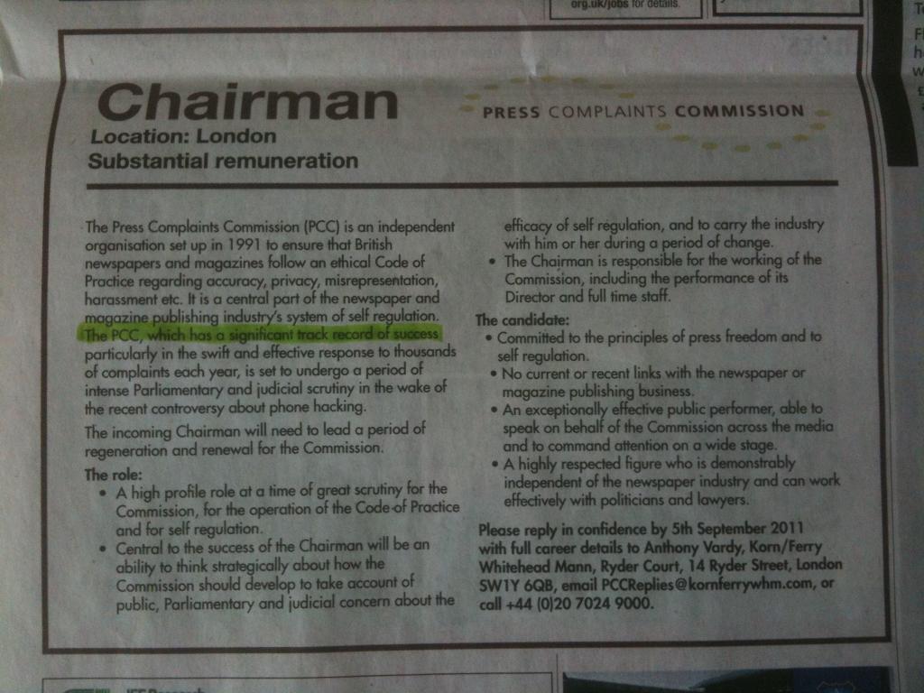 *PCC CAREERS* You expect candidates to bend the truth in their CV, not the organisation in the advert. #HackGate #PCC