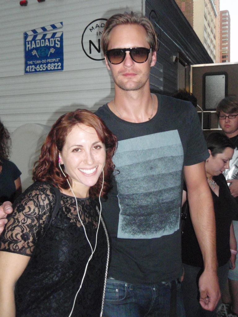 badkittykaron's tweet image. @Pamela_1511 here is the pic from yesterday with Alex Skarsgard...not as good as the last pic....he looks so serious