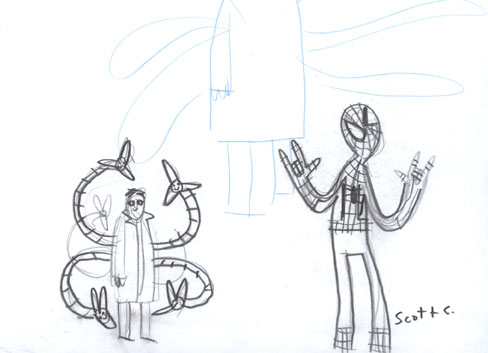 WeLoveWebcomics's tweet photo. Look out! Here comes an original Spider-Man sketch from Scott C. See it in person today at Double Punch in SF! http://t.co/hXNdahY