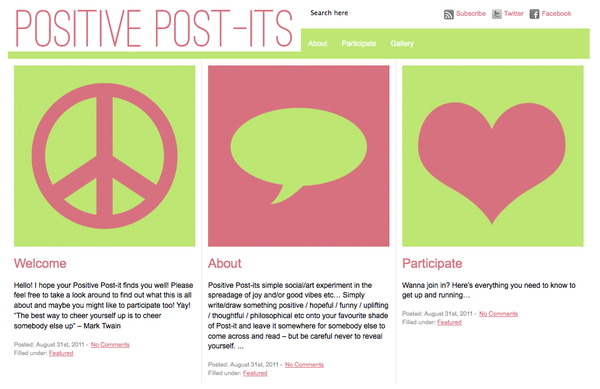 positivepostit's tweet photo. New look website is up - http://t.co/PDvia2T ♥ http://t.co/kUVylYu