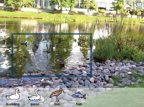 TherapyBox's tweet image. A #Scene&amp;Heard scene made today at the pond at the @TherapyBox office. #aacapps #visualscenedisplay www.tboxapps.com