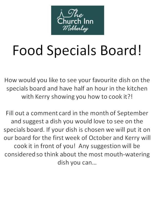 Specials Board Competition...