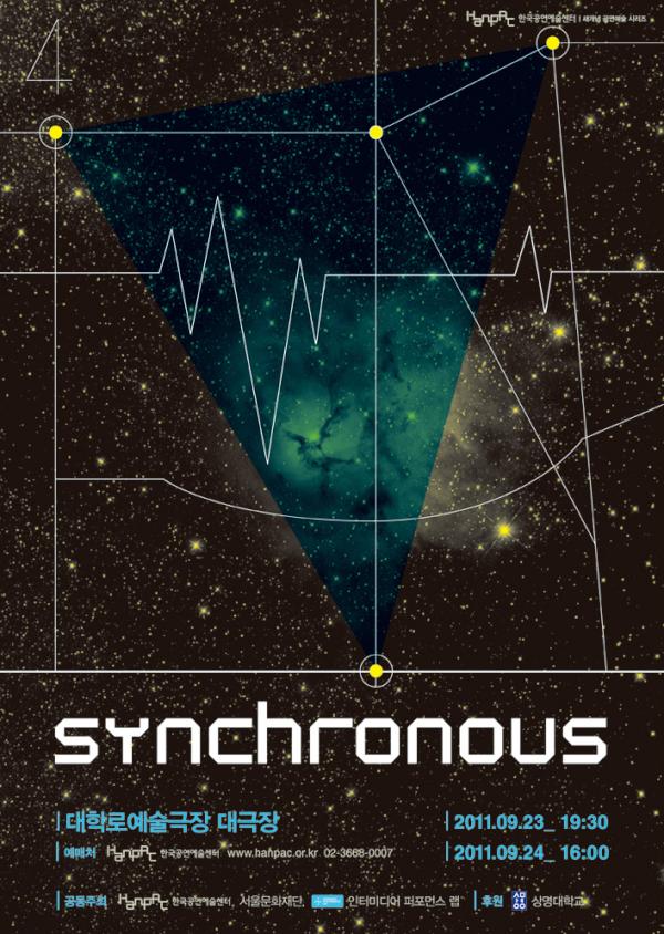 senylee's tweet image. facebook.com/event.php?eid=…
Intermedia Performance, "Synchronous" 
대학로예술극장 대극장 23rd(Fri.) 7:30PM, 24th(Sat.) 4:00PM
