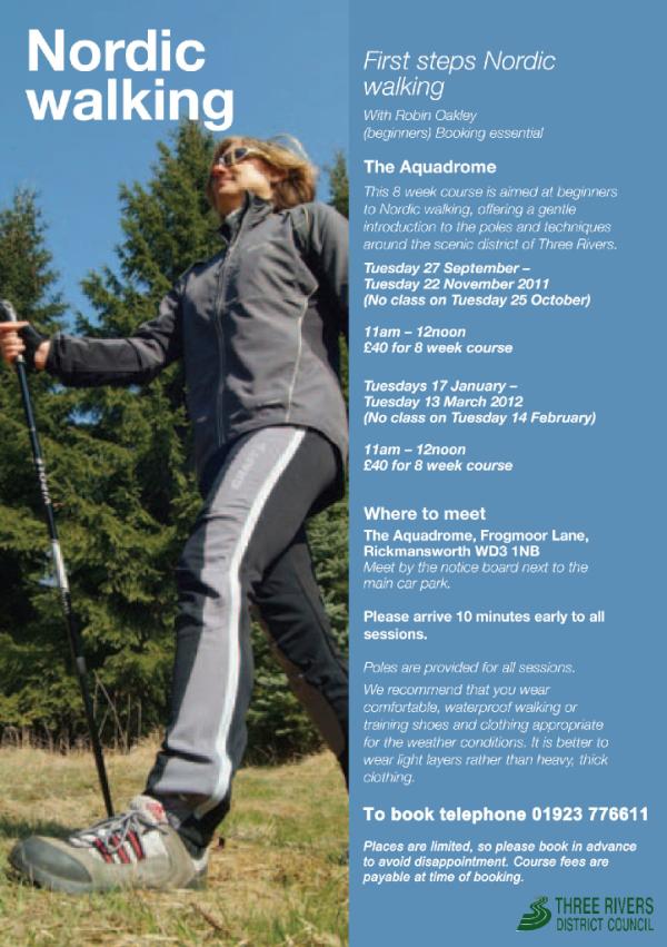 CommunityPlay's tweet photo. Nordic Walking @ The Aquadrome, Rickmansworth. 8 week course starting on 27 September. To book call 01923 776611 http://t.co/jyfmrM9