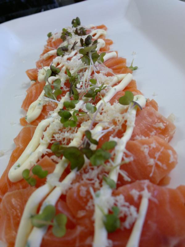 Handmadecaterin's tweet image. Vanilla &amp; salt cured salmon with preserved lemon Creme fraiche D'isigny...#sharedtable #barossa