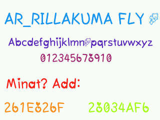 SweetyFont's tweet photo. Font: Rillakuma Fly (ʃƪ´▽`) http://t.co/zMKWYoJ9