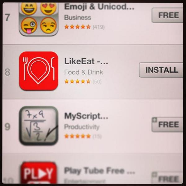 LikeEat's tweet image. תודה לכולם על התמיכה, הגענו למקום ה-8 ב AppSore ונשמח לעזרתכם לטפס עד המקום הראשון.
likeeat.co.il