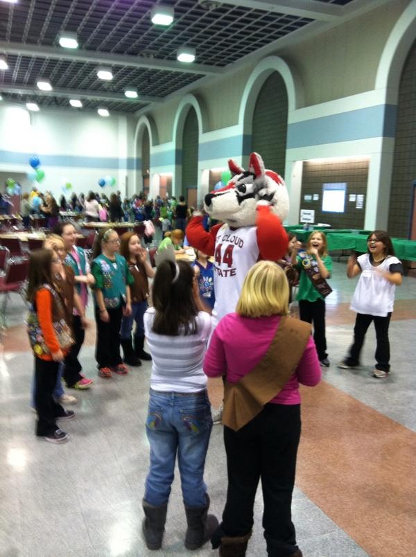 SCSUSoftball's tweet photo. Dance party with Blizzard promoting National Girl n Women in Sport Day http://t.co/grp9bSA9