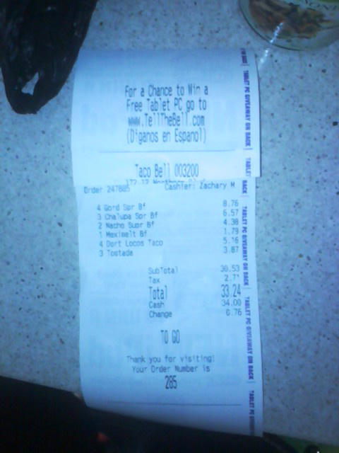 ueki23's tweet image. spent $33 at taco bell #FATASS #NEWYEARSRESOLUTIONFAIL