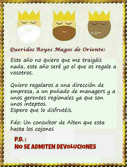 Una inocente carta a los reyes magos