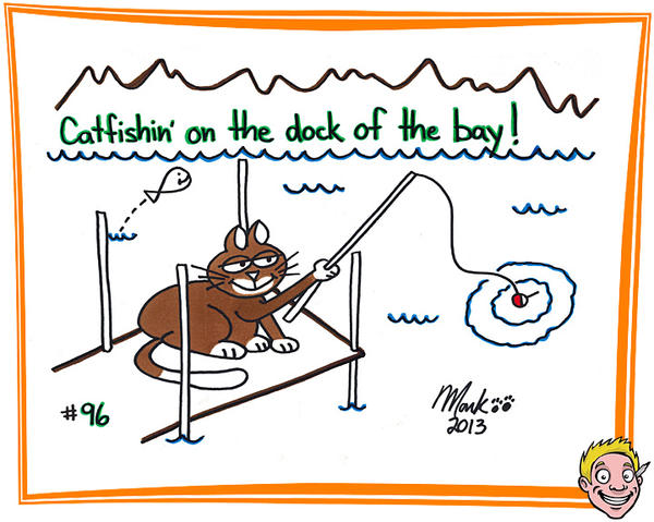MarkPaws's tweet image. Pet Drawing Number 96: Charlene wanted a Finnagin Buske-American Longhair cat fishing on the... markpaws.com/petdrawings/de…