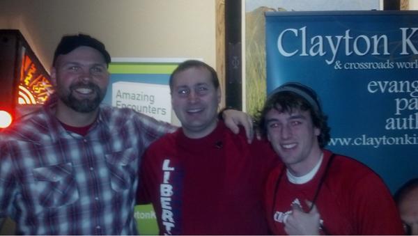 A little redeyed but a picture with some really Godly men! @Clayton_king @nickcleveland thank you guys! #hugeblessings
