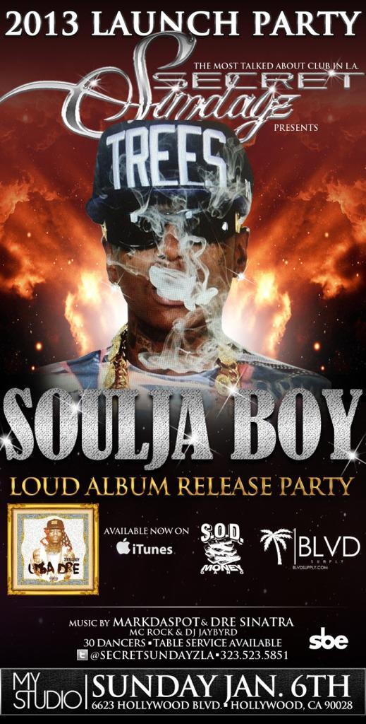 souljaboy's tweet photo. turnt up tonight throwing racks and bags at @SecretSundayzLA RT http://t.co/VhVNv2gH