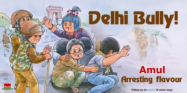 Netra's tweet photo. RT @Amul_Coop Amul Topical : Delhi Bully! - Protests in the capital... http://t.co/qtfmVCdp