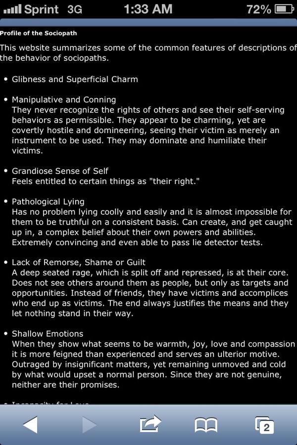 BocaBitch_'s tweet image. You actually fit the profile of a sociopath to the T #youhaveissues