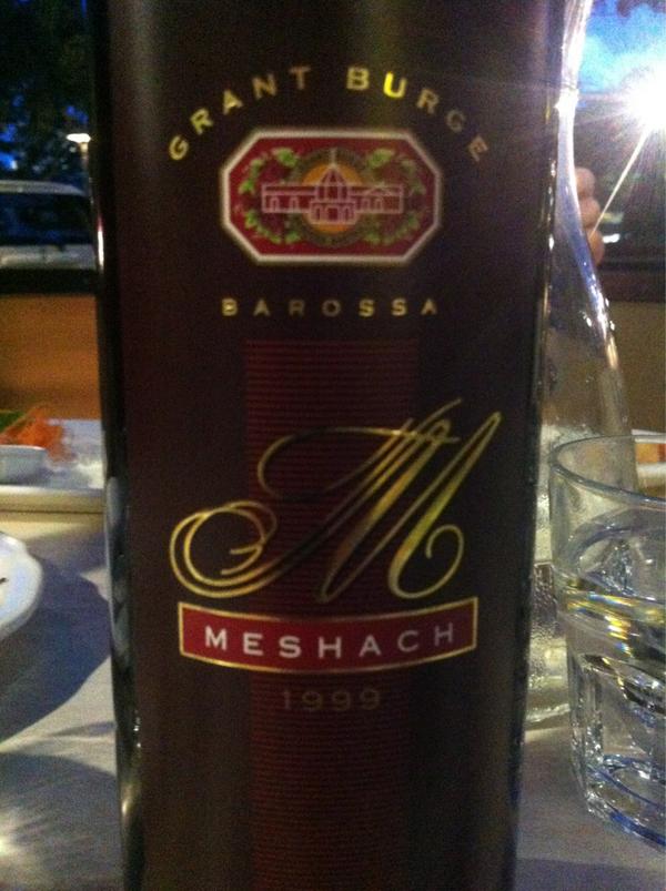 ryan_bartens's tweet photo. Aussie wine education day 2: Grant Burge Meshach Shiraz 1999!! http://t.co/bTEgg1QC
